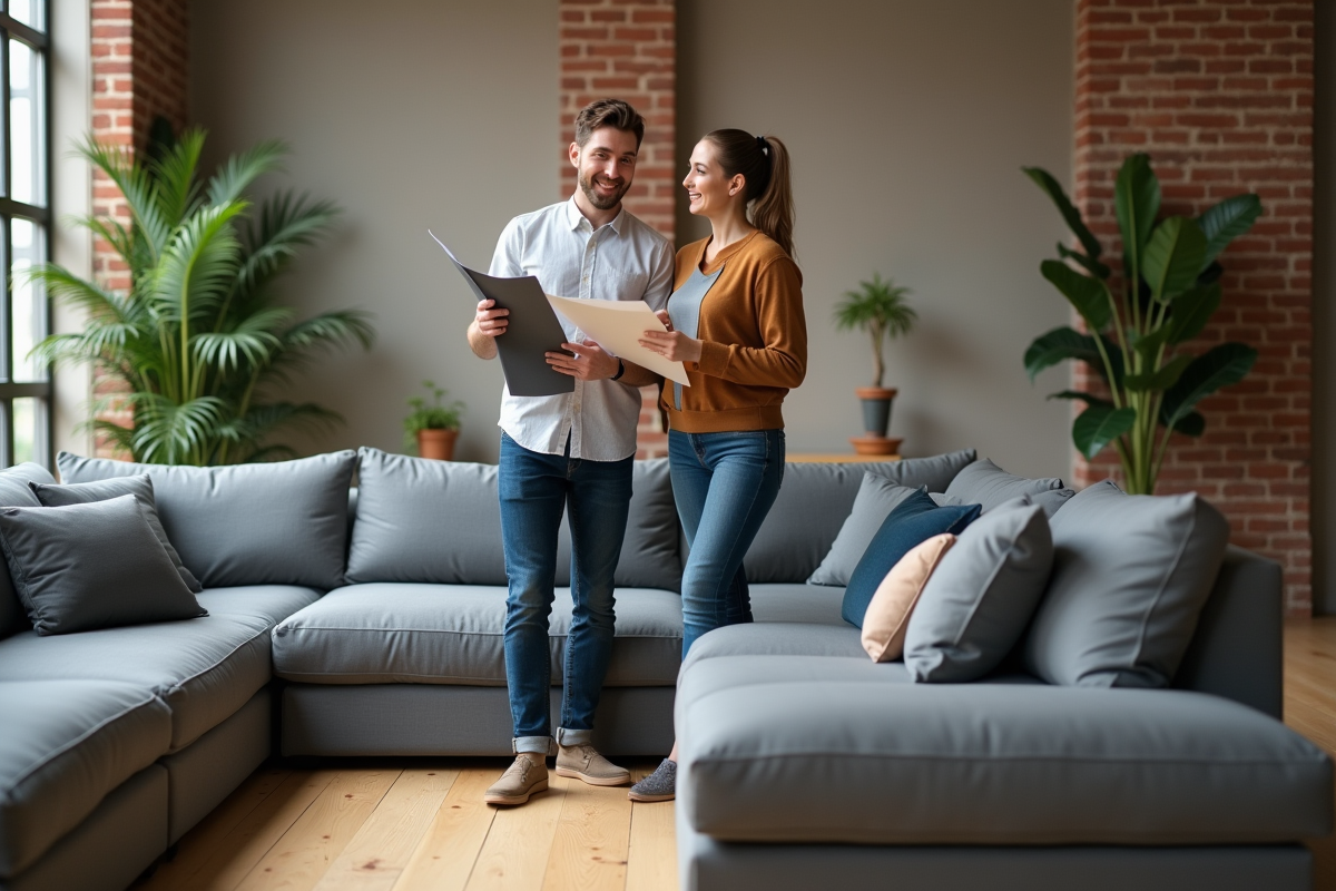 Jeune couple discutant d