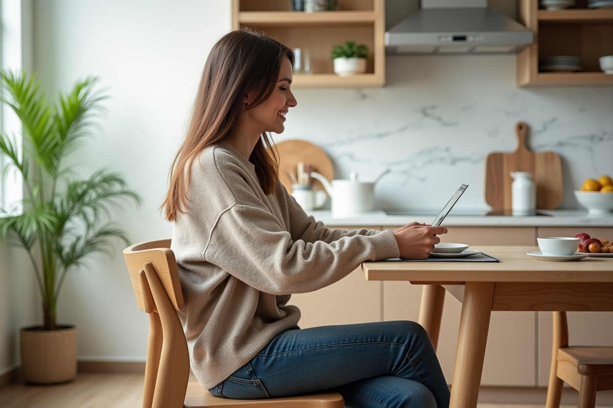 Hauteur d’assise idéale pour s’adapter à une table de 76 cm